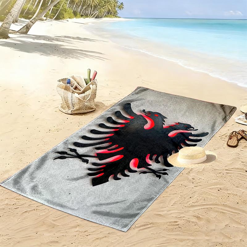 Toalla de Playa Estampada de la República de Albania, Toalla Grande Suave de Secado Rápido para Playa, Camping, Natación