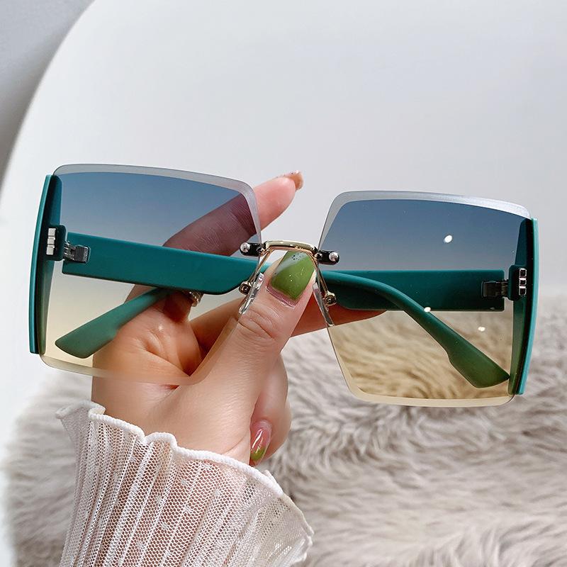 

New Borderless Square Sunglasses Women s Brand Designer Fashion Sun Glasses Women Outdoor Driving Eyewear UV400 Oculos De Sol As shown in the figu