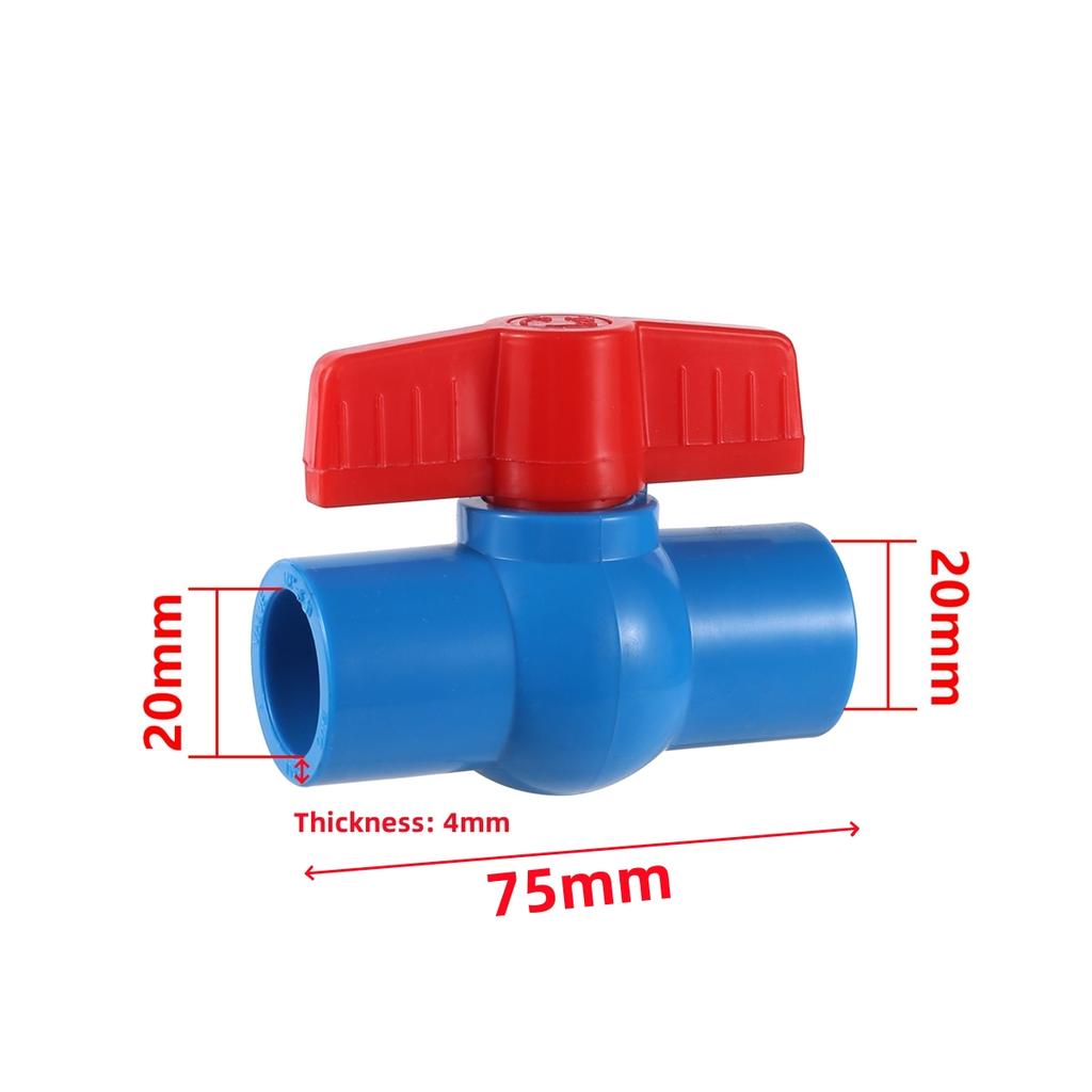 1Pc Inner Diameter 20mm PVC Ball Valve Garden Lawn Irrigation Aquarium Drainage System Water Switch Pipe Fitting White/Blue/Grey