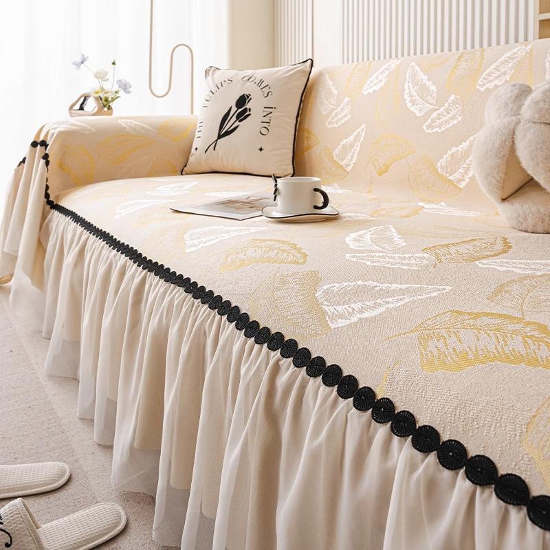 Sommer Eis Seide Sofa Handtuch Blatt Französischer Rock Creme Wind Sofa 2025 Neu Rutschfest Kühl Sofakissen