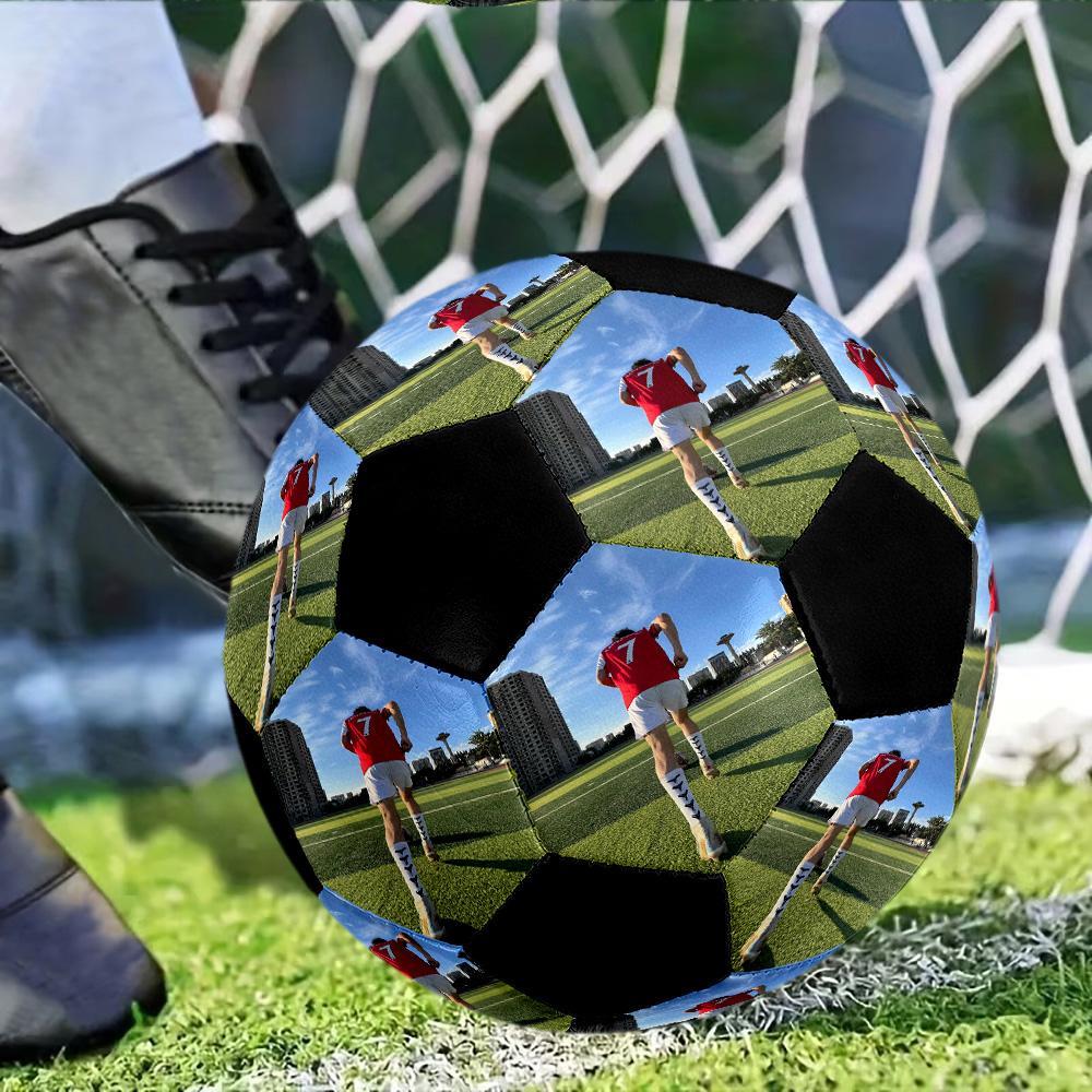 Soccer Player Jersey Personalized Image Size 5 Soccer Ball Machine Sewn Indoor/Outdoor Training and Matches Personalized Soccer Ball