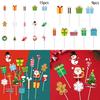 Christmas Party Cake Flags Plugin Set With Cartoon Design For Holiday Celebration And Dessert Decor