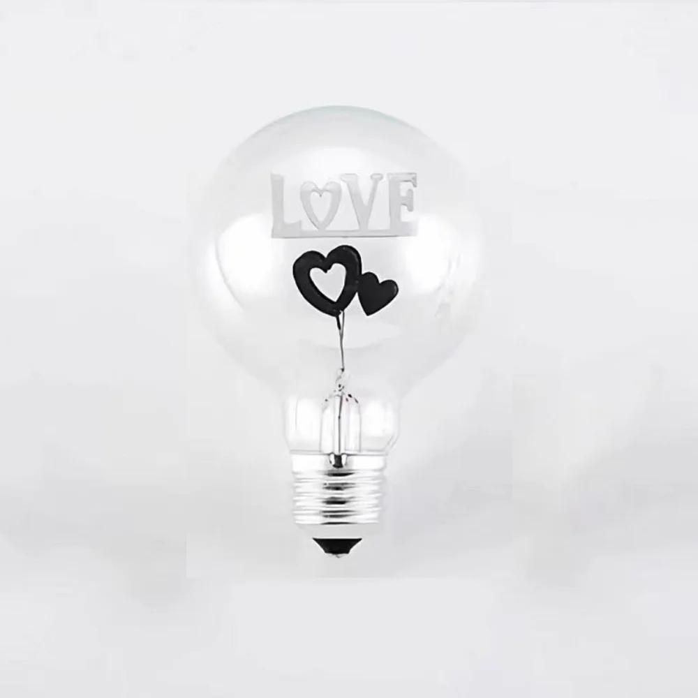 Small Rose Flame Light Bulb Heart Love Art Light Bulb Screw Holder Sunflower Creative Night Lamp Decoration