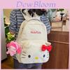 Hello Kitty Large Capacity Nylon Backpack With Bow Design For School Students** Characters Included)