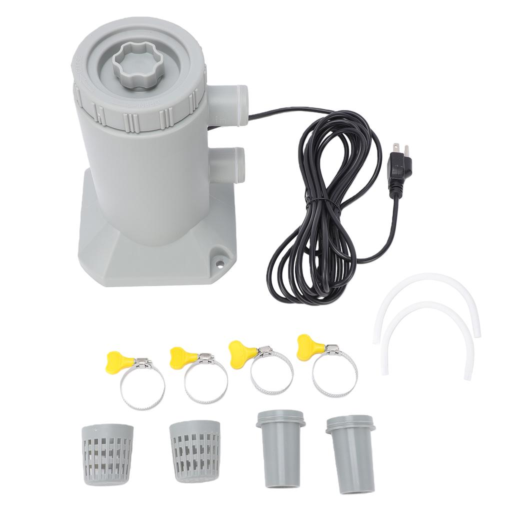 530 GPH Above Ground Pool Filter Pump Complete Kit with Hose Long Lasting Sealed Resilience Design for Small To Medium