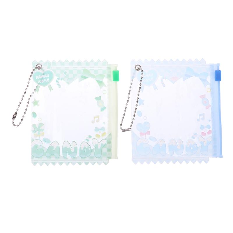 1Pc Cute Cartoon Transparent Bag 58Mm-75Mm Props Badge Storage Display Bag Protective Shell Card Bag Cover Candy Bag