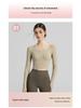 Women's Long Sleeve Yoga Top with Generous Neckline and Chest Pad for Autumn & Winter Workouts