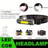 Mini Rechargeable LED Headlamp with COB and XPE Waterproof Magnetic Lightweight Head Flashlight, Adjustable for Camping, Fishing, Hiking, Outdoor Use