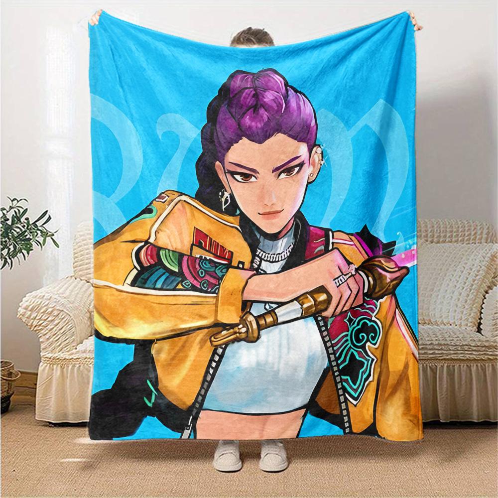 1pc KPop Demon Hunters RUMI1 Blanket, Gift, for Men and Women, Soft Blanket, Good for Sofa Bed Couch Travel, Lightweight Flannel Blanket