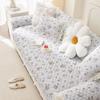All Season Anti-Slip Cotton Universal Sofa Mat Living Room Washed Cotton Flower Printed Couch  Slipcover Sofa Cushion Armrests
