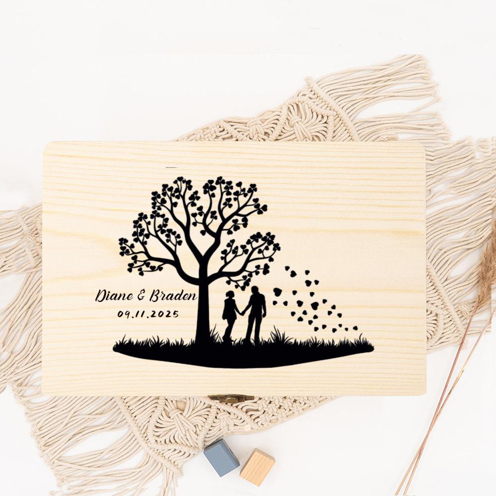 

Personalized Keepsake Box,Personalized Engraved Gift Box, Couple s Custom Box, Memorial Gift Box, Wooden Storage Boxes 15x10x5cm
