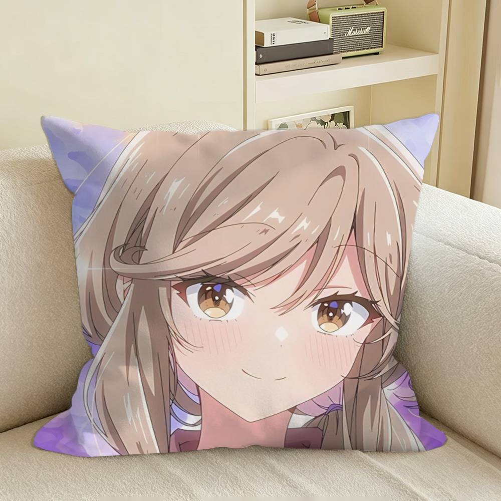 Campus Angel Sena Ajisai Watanare Square Sofa Pillow Cover Solid Color Living Room Home Decor Cushion Case
