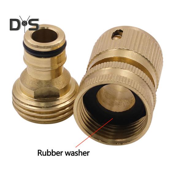 Adaptador de mangueira de jardim de bronze, conector rápido masculino e feminino, à prova de ferrugem, resistente à corrosão, conector de encaixe de mangueira