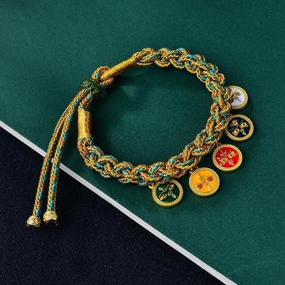 Tibetan Five-Color Duanwu Handwoven Wealth Bracelet for Women