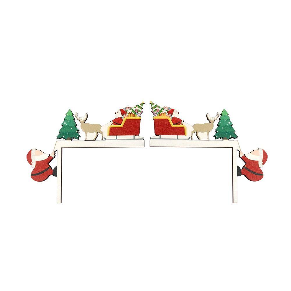 Santa Claus Door Frame Decoration Wooden Door Pendant Creative Christmas Decoration