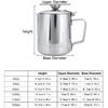 Stainless Steel Coffee Cup Mug Milk Frothing Pitcher Jug with Lid for Latte Coffee Art for Office Kitchen with handle(350mL)