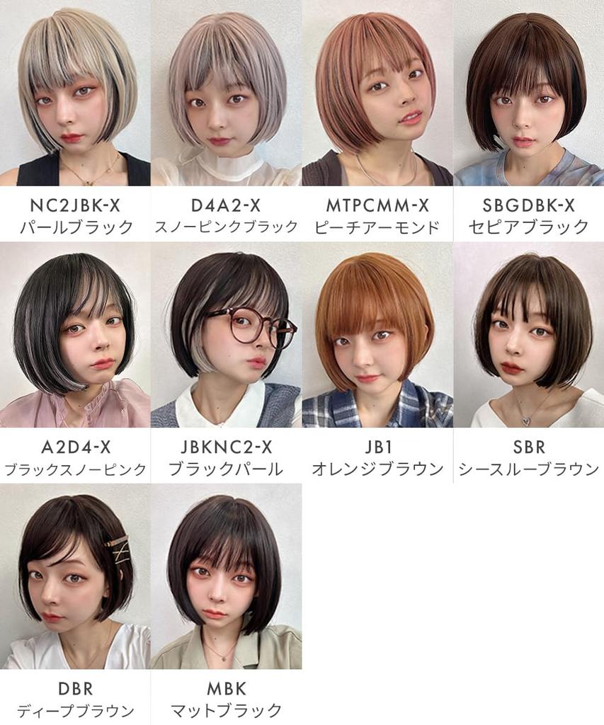 AQUADOLL Bob Short Umbrella Collar Wig, Blonde, Pink, Free Size, NC2JBK-X. Pearl Black, wg349NC2JBK-X