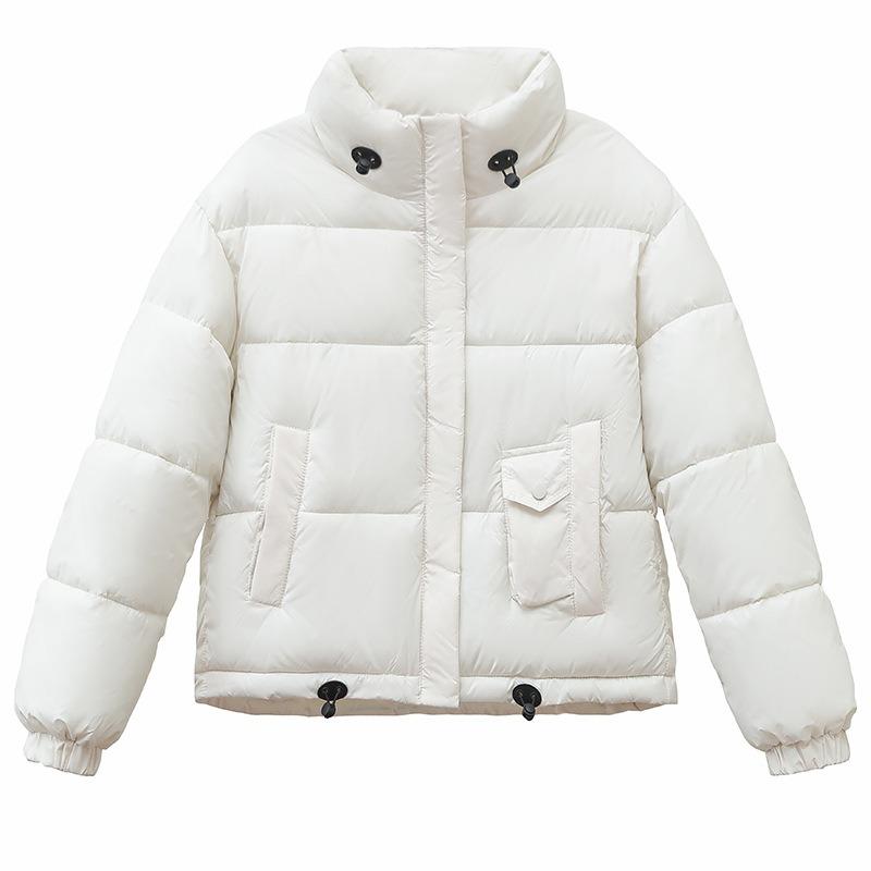 Short bread clothes, cotton-padded clothes for women, fresh and thickened stand-up collar, warm and casual temperament, winter cotton jacket