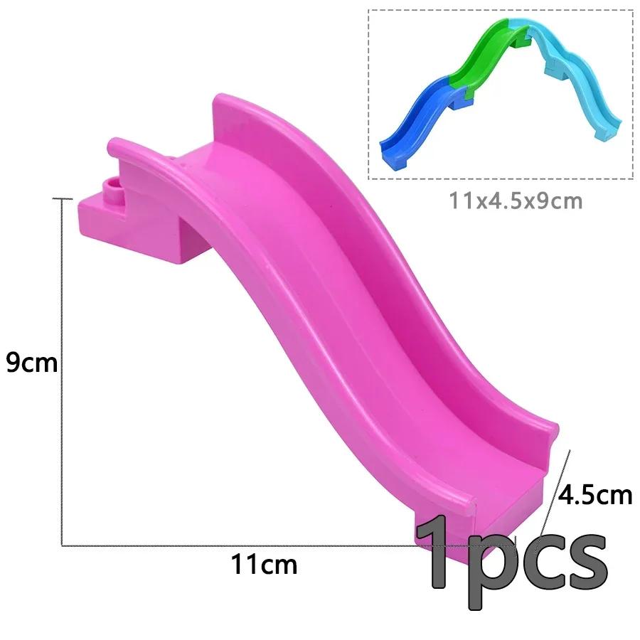 Store byggeklosser Slide Swing Seesaw Park Lekeplass Series Large Pillar Murstein Barn Barn Pedagogisk Leke Kompatibel Duploe