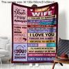 PC Gift Blanket To My Wife To Family Members Flannel Thin Blankets for Birthday Mothers Day Gift Perfect Gifts Four Season Use
