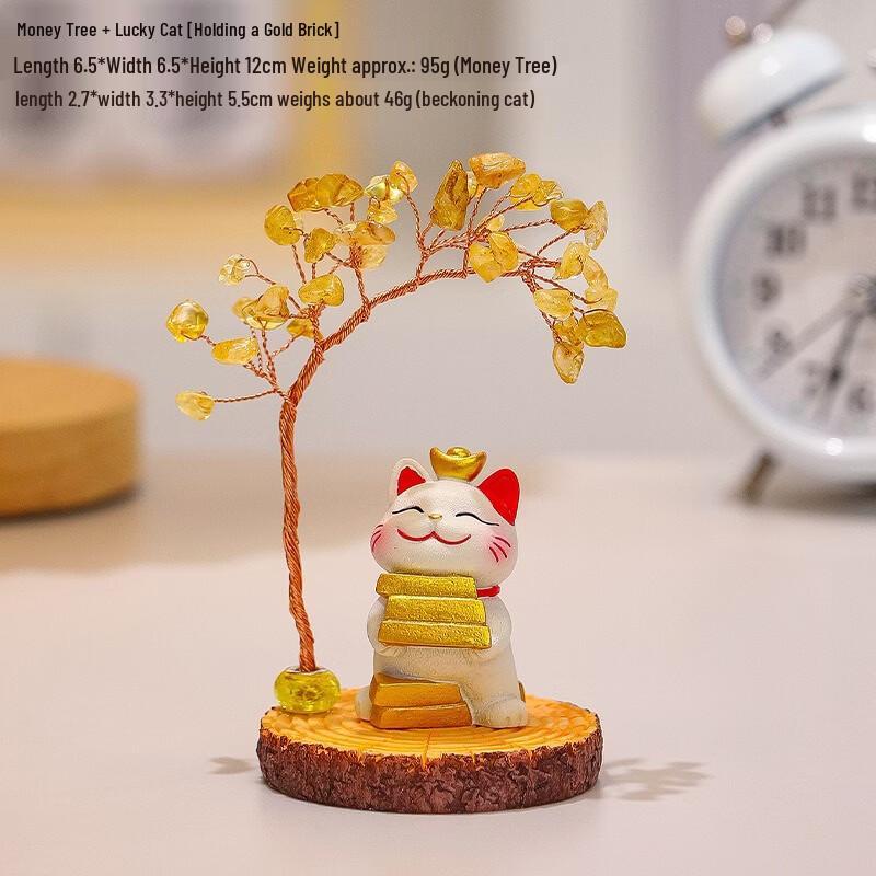 

Lucky Cat Crystal Money Tree Ornament