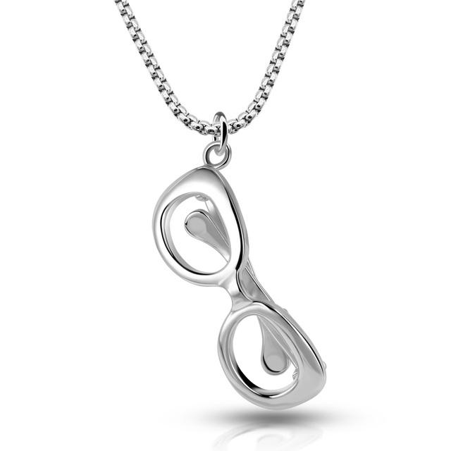 Moda femeie colier 100% argint 925 nou design ochelari de soare pandantiv lanț colier pentru bărbați cupluri bijuterii fine