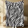 Zebra Print Flannel Blanket Soft Fuzzy Throw for Bed Couch Living Room Warm Decorative Gift Blanket Animal Pattern Bedding