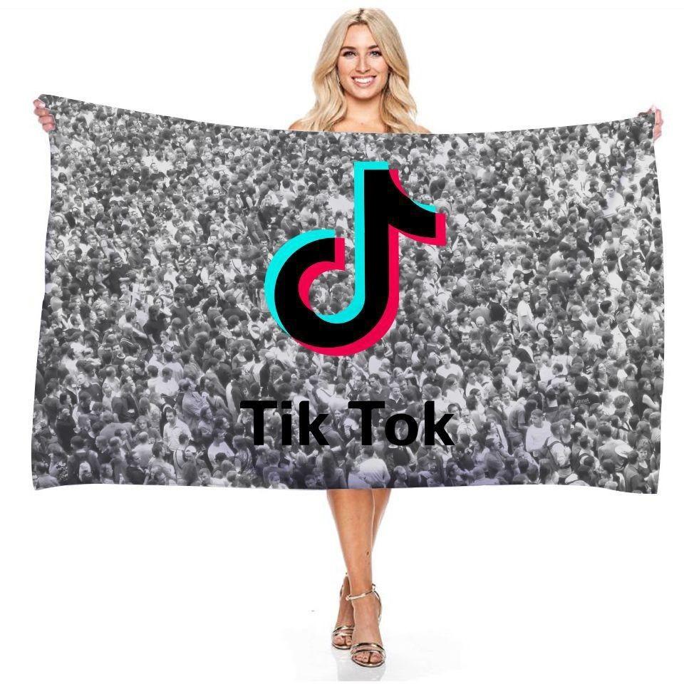 Tiktok 3d Printed Towel Bathing Bathrobe Beach Swimming Swimwear Shower Towel