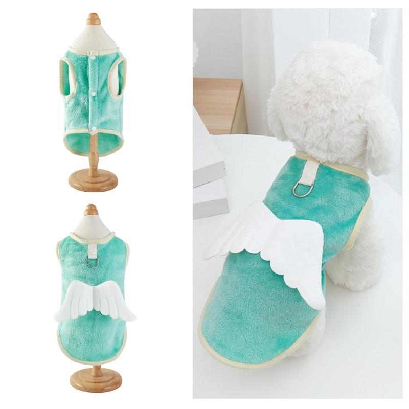 Hundefell Flauschige Einfache Flauschige Weste für Mittlere, Große Hunde Weiche Einfarbige Kleidung Cartoon Flügel Pullover Frühling Pyjama