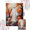 Halloween 5D Ghost Pumpkin Diamond Art Painting Kit Diamond Painting Home Decor Crafts Wall Art Full Drill DIY Decorations Set Gifts