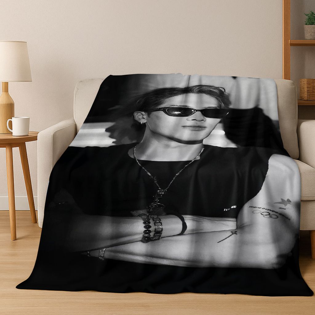 3D Jackson Wang Art Singer Star Flannel Blanket,Cozy Soft Throw Blanket for Home Bedroom Bed Sofa Picnic Office Cover Kids Gift