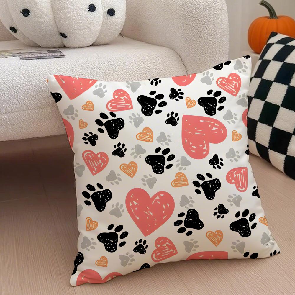 Schattige Hondensporen Huisdier Stijl Kussenhoes Sierkussenhoes Verborgen Knop Duurzaam Polyester Stoelkussen
