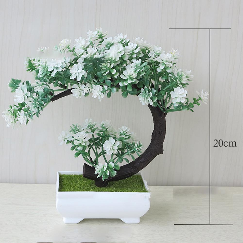 

Artificial Plants Bonsai Small Tree Flower Potted Bonsai 21x19cm Plastic Fake Tree Ornaments For Wedding Home Office Decor