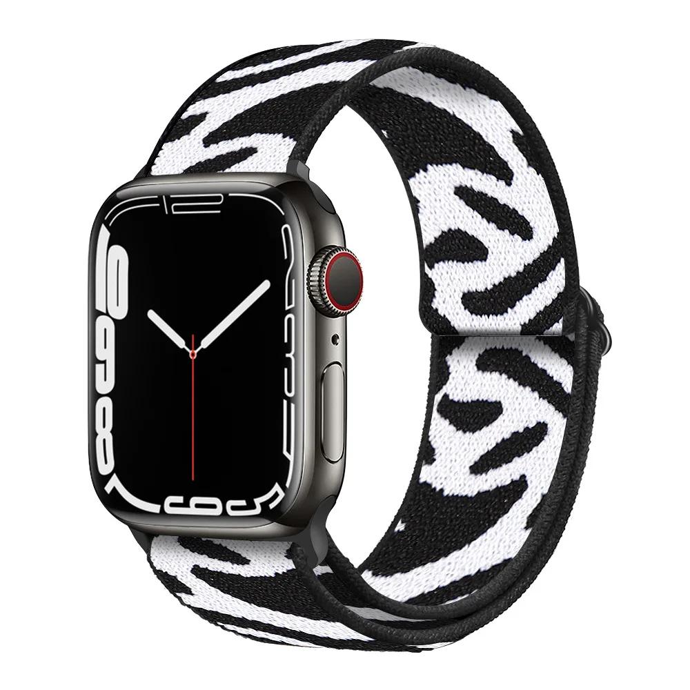 Nylon Loop Strap for Apple Watch Band 44mm 40mm 46mm 42mm 45mm 49mm 41mm 42mm Bracelet iWatch Series Ultra 10 9 8 7 6 5 SE2 Band