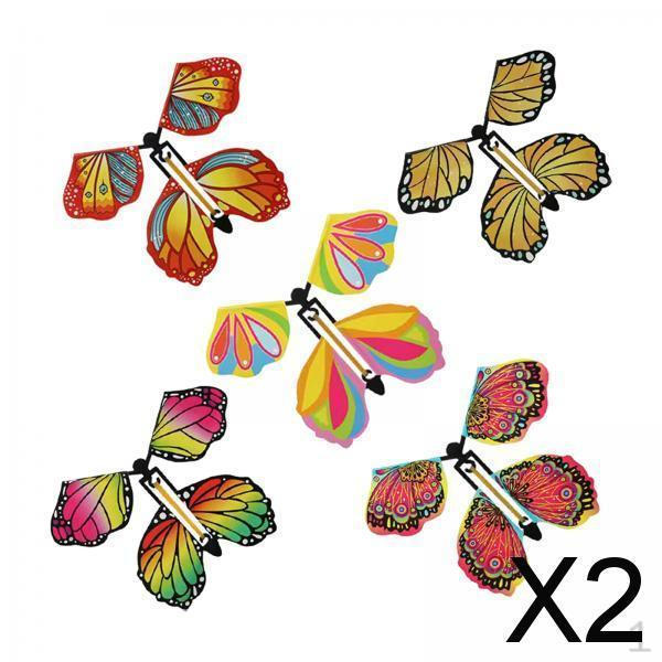 

2x5 штук Механическая бабочка на резинке Игрушка Феи Летающие для вечеринки Отлично