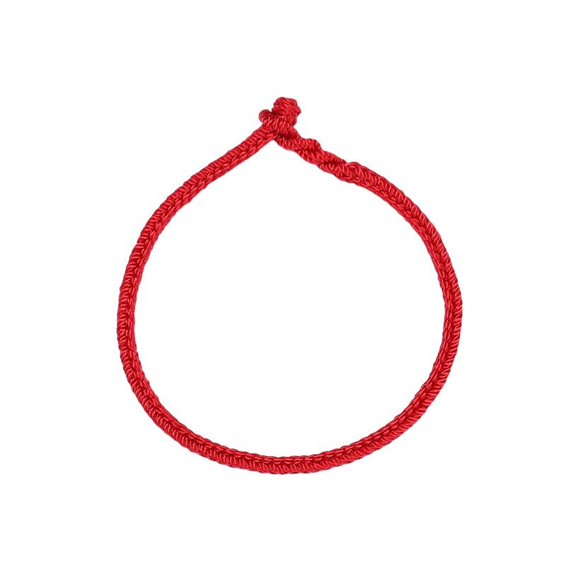 Dragon Knot 3.5mm Red Rope Bracelet, Hand-Woven for Benming Year, Wearable with Gold and Silver Jewelry.