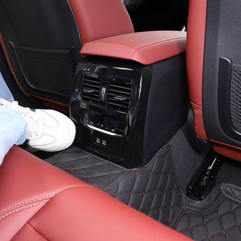 For BMW 4 Series G22 G23 G26 -2022 ABS Carbon Fiber/Black Car Rear Air Vent Outlet Cover Trim Car Interior Accessorie