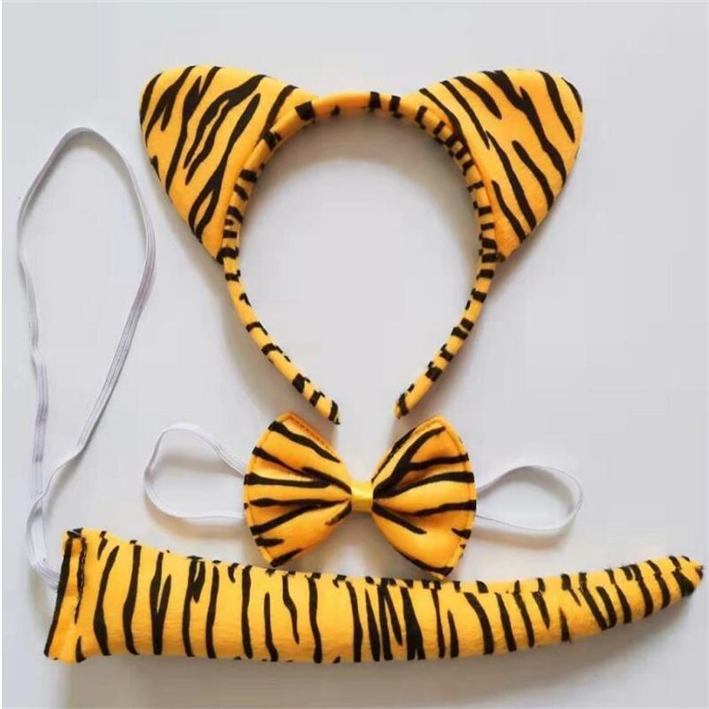 

Animal Headband Set With Bunny And Cat Ears For Cosplay Party Costume Accessories Tiger Pattern Cat