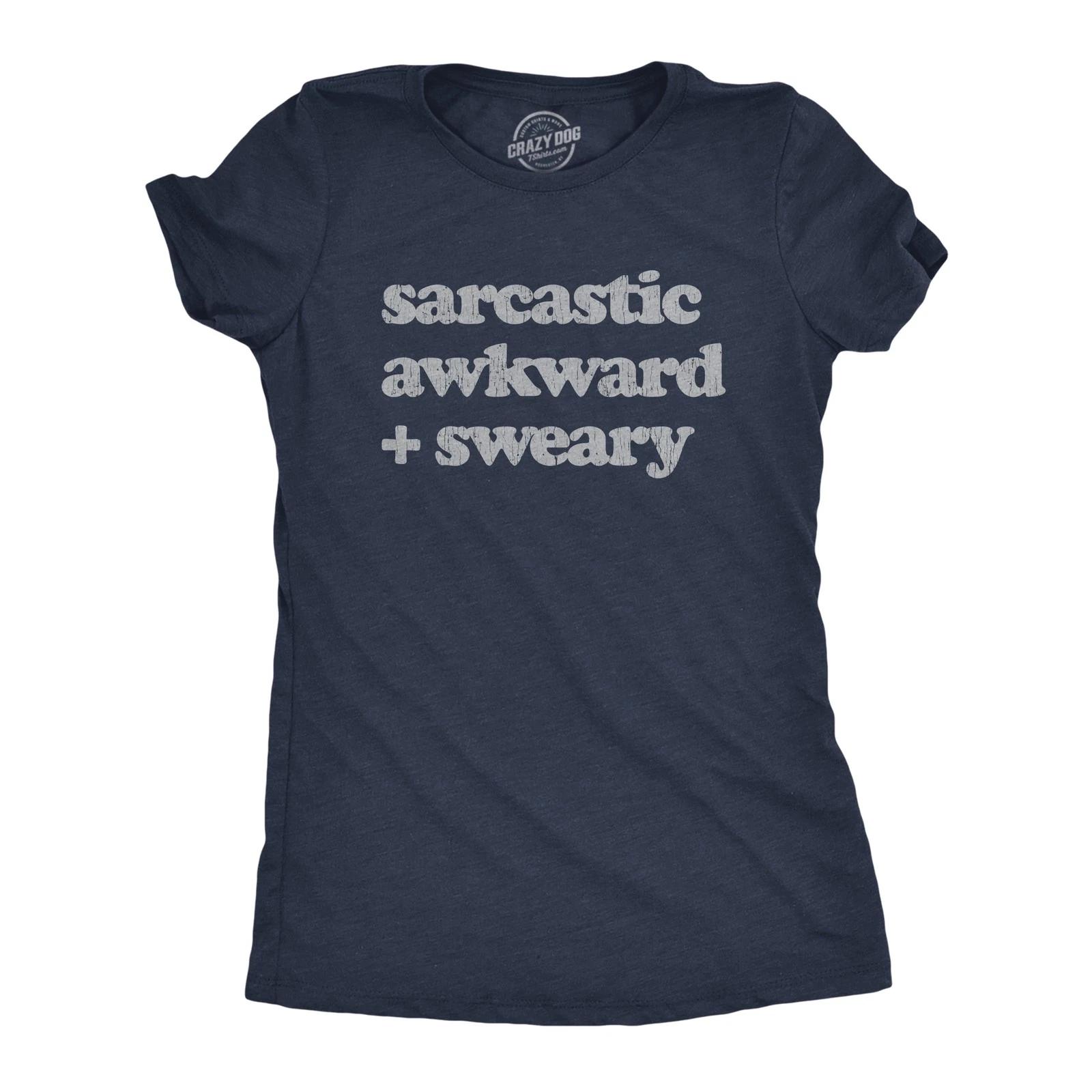 Womens Sarcastic Awkward Sweary T Shirt Funny Personality Introvert Graphic Tee XL