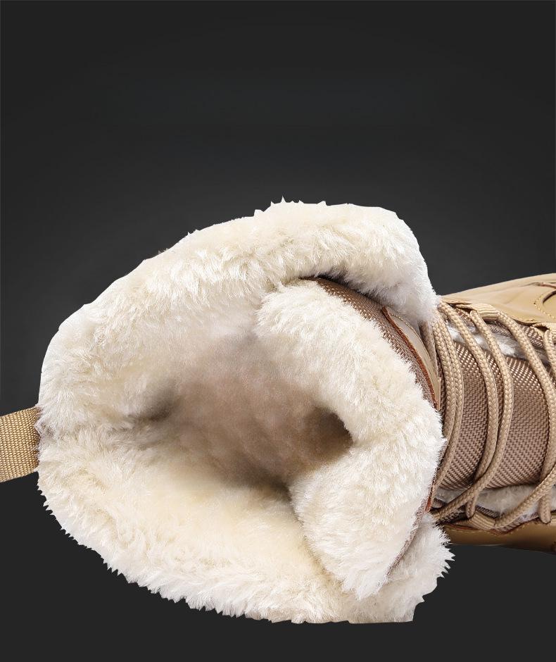 Men's Winter High Top Snow Boots - Large Size, Warm Cotton, Thick Wool Lining