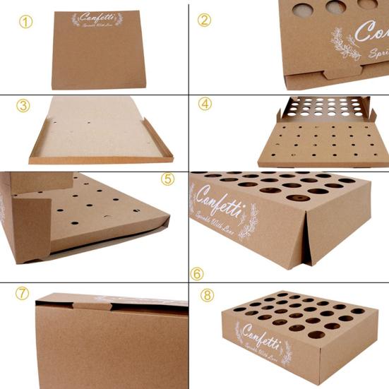 1 Set Confetti Tray 24 Holes Easy To Install Environmentally Friendly Reusable Multipurpose Wedding Decoration Kraft Paper Petal Confetti Cone Holder