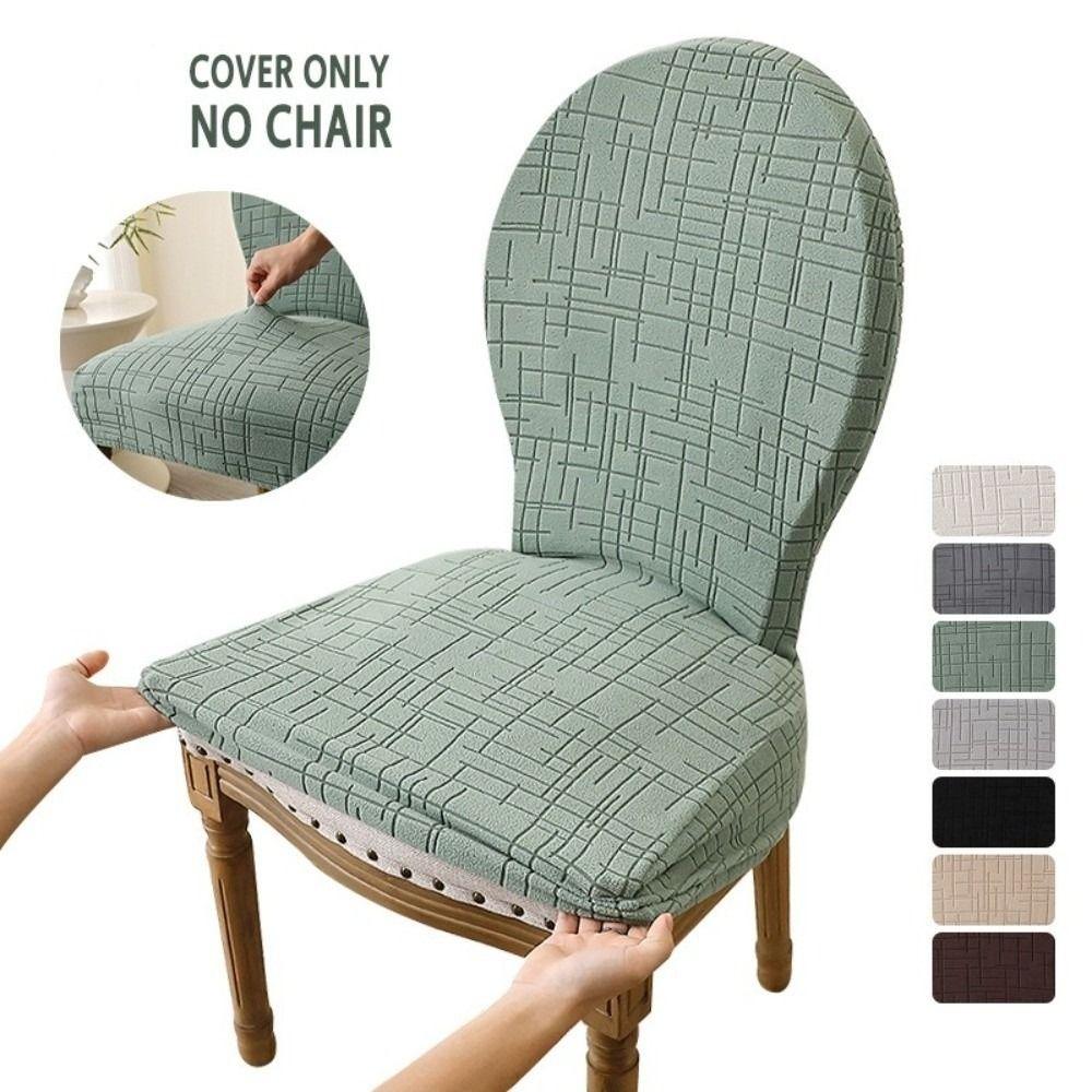 Coprisedie Rotondi Nordic con Schienale T-Jacquard Regolabile per Tavola da Pranzo Coprisedie Elastico Curvo Protettore per Sedia per Casa Matrimonio
