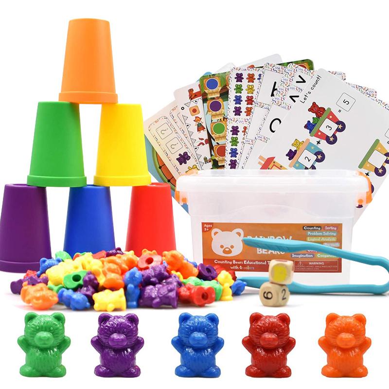 Montessori Rainbow Weight Bear Zabawki dla dzieci Sorter kolorów Materiał do liczenia Gra edukacyjna z matematyką Zabawki edukacyjne dla dzieci Nowe
