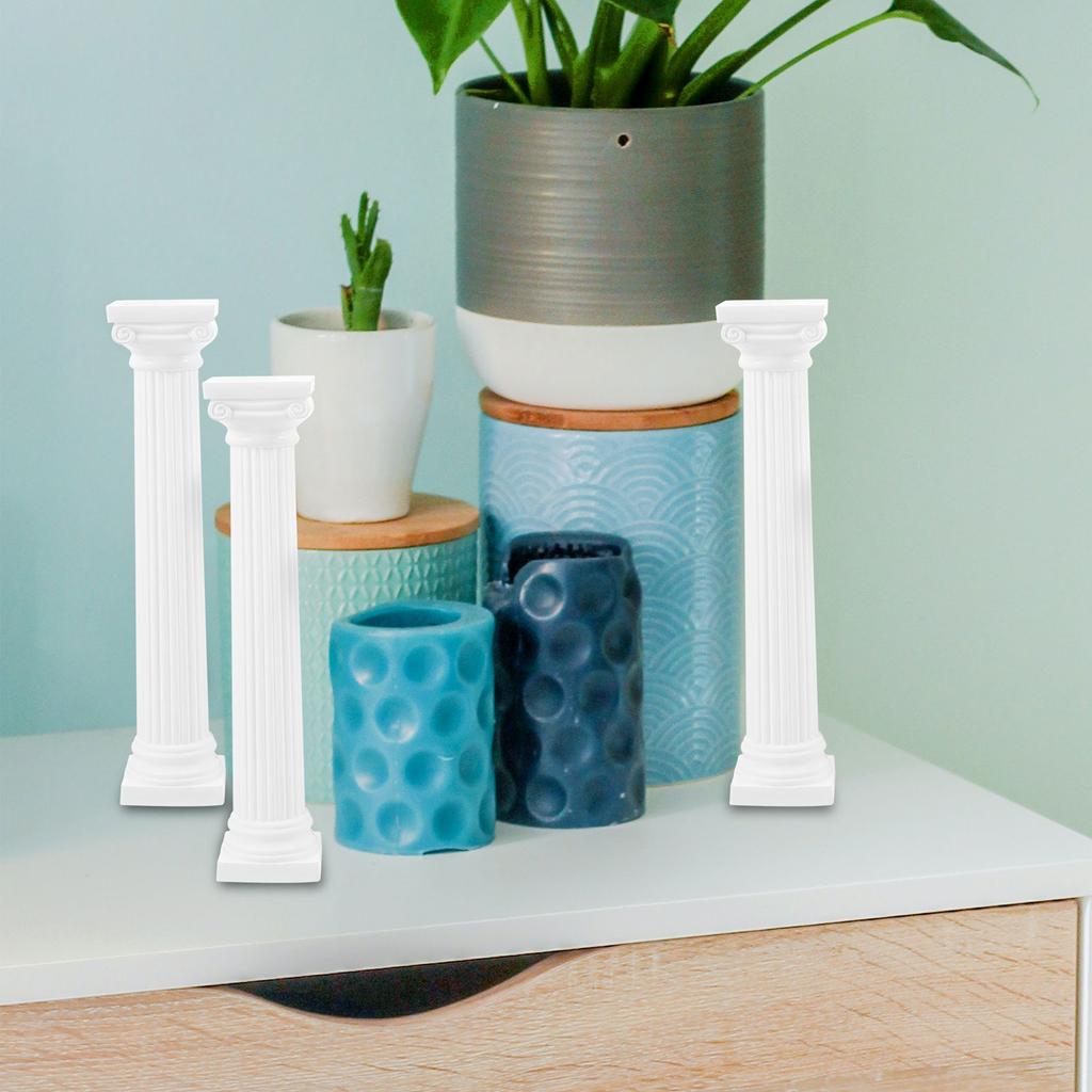 6 ks Římský sloup Decoration na dort Party dekorace Plastové pro model Náměstí Bílá Malá socha Sloupky a pilíře Nové