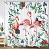 Waterproof Bathroom Shower Curtains Flamingo Polyester Bath Curtain Flower Leaves Plant Bath Screen Printed Curtain Home Decor