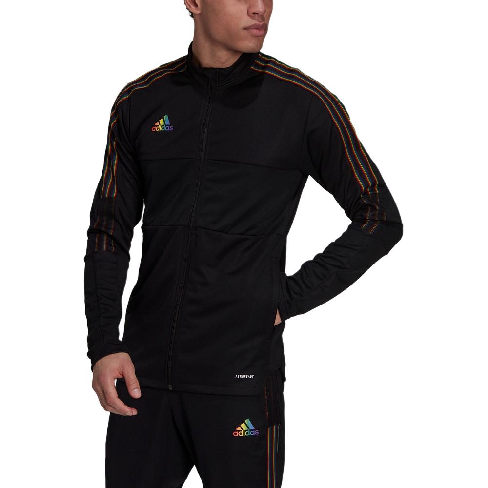 Adidas Soccer Training Track Jacket With Stand Collar And Stripes Men Outerwear Black GS4709