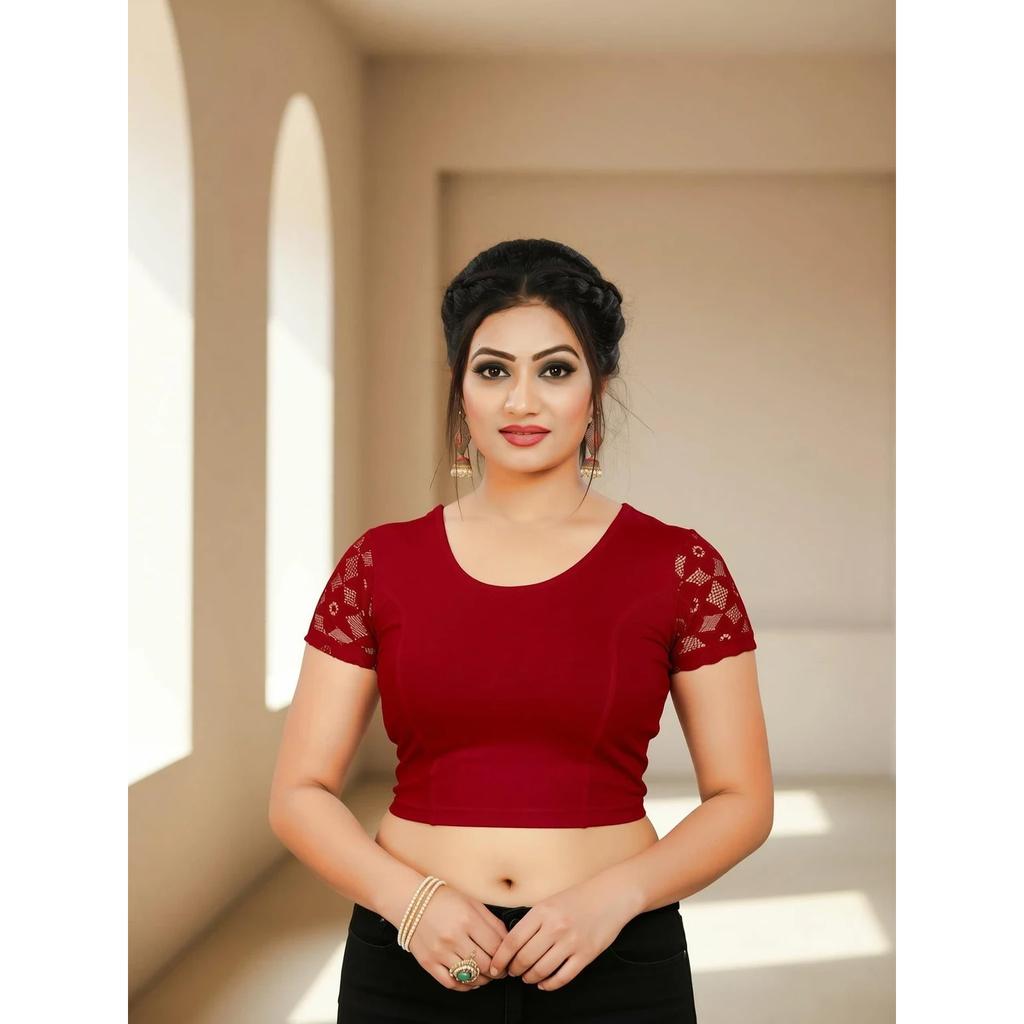 Indian Bollywood Cotton Lycra Blend Blouse Women's Designer Stitched Choli