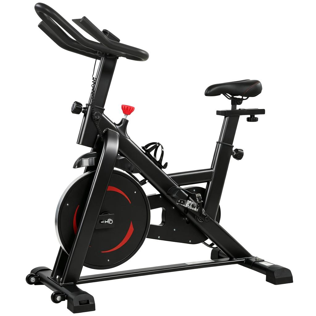 Exercise Bike, Indoor Stationary Bike with Smart APP, 0-100% Magnetic Resistance, Adjustable Seat & Handlebars