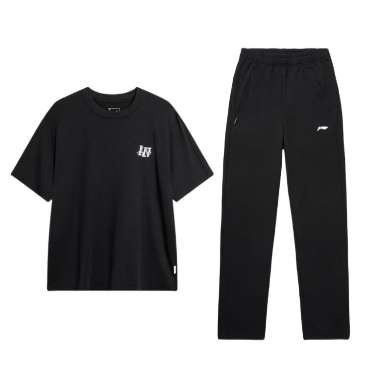 Li Ning Sports Life Collection Casual Sportswear Men s Black YYKU143-1+AHSU319-3 L
