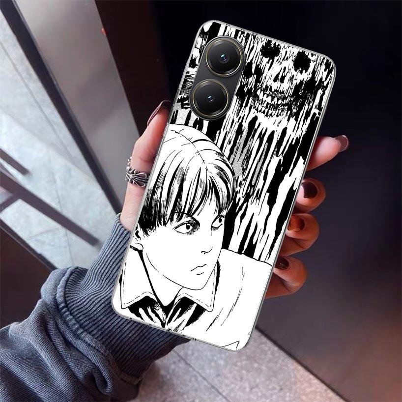Japanese Horror Comic Anime Phone Case For Xiaomi Poco X7 X6 X5 Pro F7 Ultra Redmi 15C 15 13 13C 12 12C 10 10A 10C 9 9A 9C 9T Sh